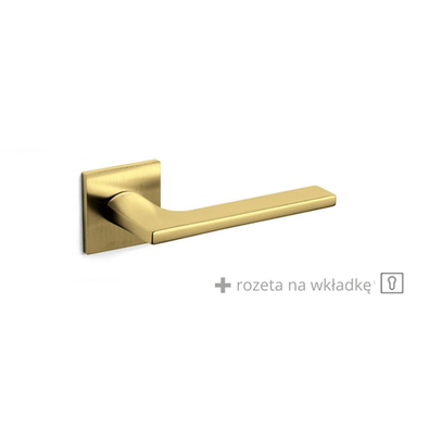 Klamka Olivari Lotus Q złoty satyna + rozeta na wkładkę 