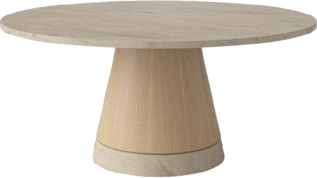 Stolik kawowy Bolia Piro Coffee Table Ø90cm dąb bielony / trawertyn