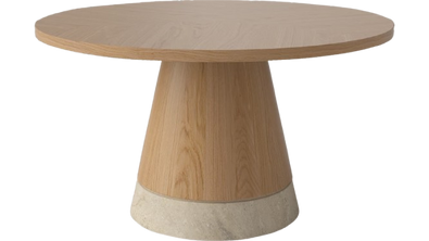 Stolik kawowy Bolia Piro Coffee Table Ø60cm dąb fornir / trawertyn