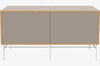 Szafka Case HiFi Furniture with base, średnia 48 cm nogi biała stal - dąb/szary