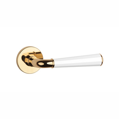 Klamka Aprile Marigold Slim R 7mm - złoty/biały