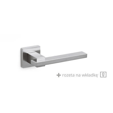 Klamka Olivari Minerva Q chrom satyna + rozeta na wkładkę 