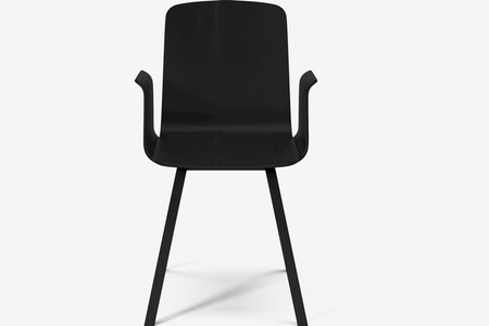 Krzesło Bolia Palm veneer dining chair with armrest - dąb czarny