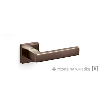 Klamka Olivari Planet Q brąz satyna + rozeta na wkładkę 