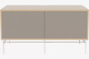 Szafka Case HiFi Furniture with base, średnia 48 cm nogi biała stal - dąb bielony/szary
