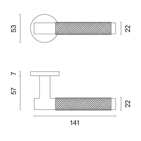 Klamka Aprile Molinia Slim R 7mm - tytan