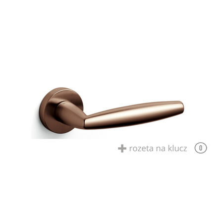 Klamka Olivari Aurelia miedź satyna + rozeta na klucz