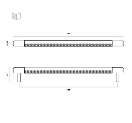 Uchwyt meblowy Buster+Punch Pull Bar - złoty L-36cm