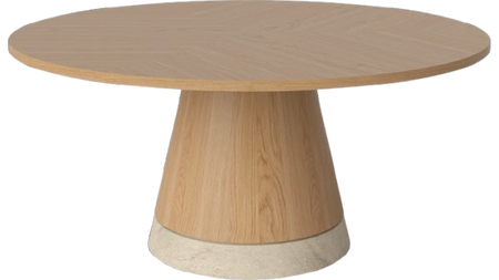 Stolik kawowy Bolia Piro Coffee Table Ø90cm dąb fornir / trawertyn