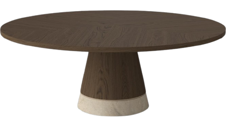 Stolik kawowy Bolia Piro Coffee Table Ø90cm ciemny dąb fornir / trawertyn