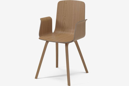 Krzesło Bolia Palm veneer dining chair with armrest - dąb olejowany