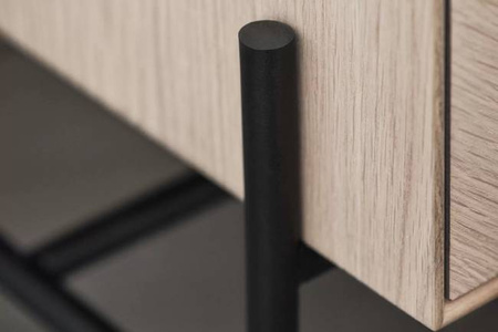 Komoda Bolia Luxe Sideboard - dąb czarny, mosiężne uchwyty