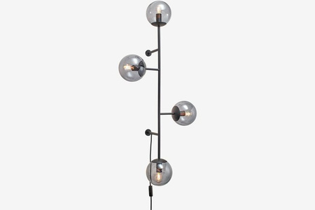 Lampa ścienna Bolia Orb - czarny mat