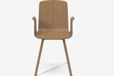 Krzesło Bolia Palm veneer dining chair with armrest - dąb olejowany