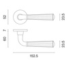 Klamka Aprile Marigold Slim R 7mm - czarny/chrom