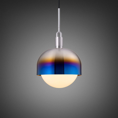 Lampa wisząca Buster+Punch Forked Pendant Shade Globe Opal Large stalowy palony/opal