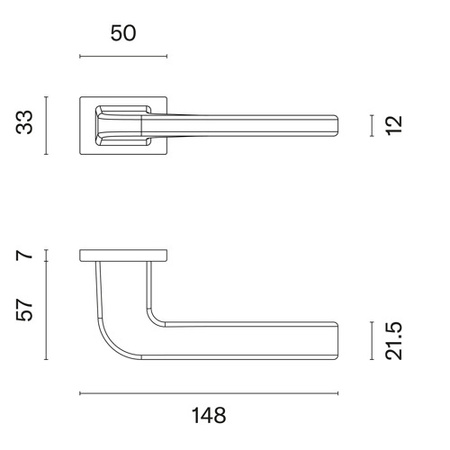 Klamka Aprile Ismena RT Slim 7mm - czarna