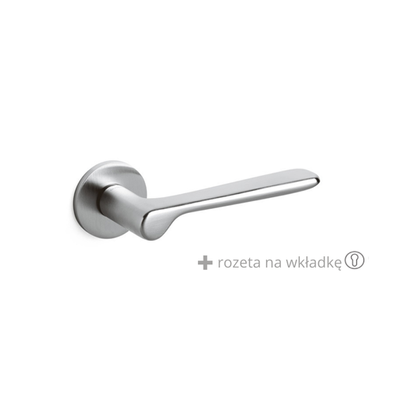 Klamka Olivari Plume chrom satyna + rozeta na wkładkę