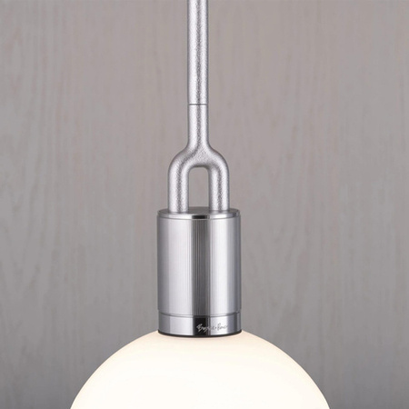 Lampa wisząca Buster+Punch Forked Pendant Globe Opal Large srebrna/opal