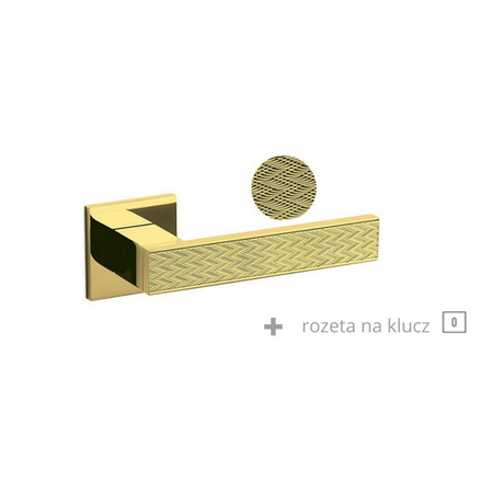 Klamka Olivari Diana Chevron złoty + rozeta na klucz