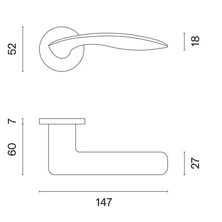 Klamka Aprile Robinia Slim 7mm - złoty mat