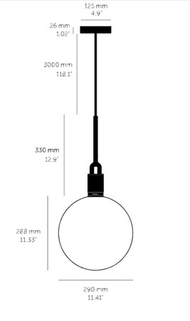 Lampa wisząca Buster+Punch Forked Pendant Globe Opal Large srebrna/opal