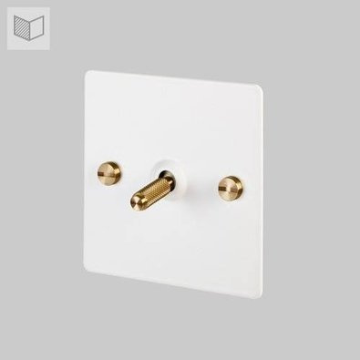 Przełącznik Buster+Punch 1G biały/złoty