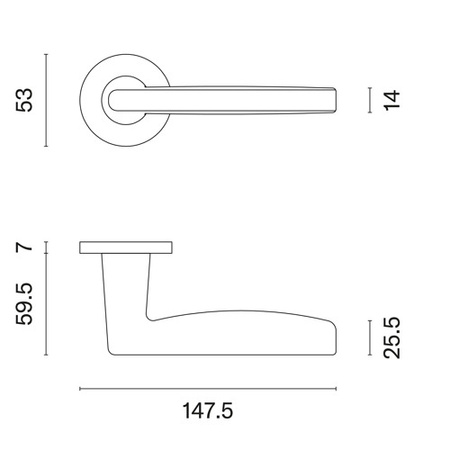 Klamka Aprile Luna Slim R 7mm - chrom satynowy