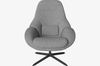 Fotel Bolia Saga armchair z czarnymi nogami Baize - grey