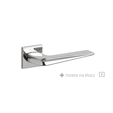 Klamka Olivari Chevron chrom + rozeta na klucz