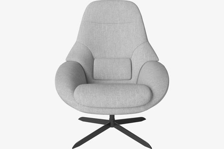 Fotel Bolia Saga armchair z czarnymi nogami Baize - light grey