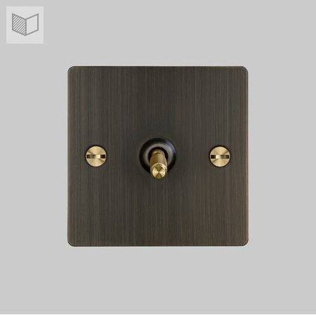 Przełącznik Buster+Punch 1G brązowy/złoty