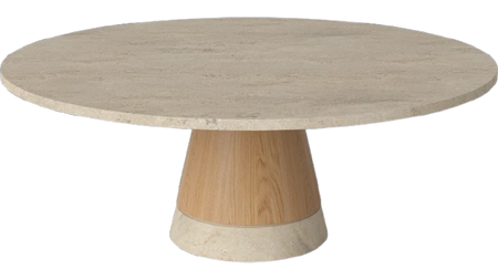 Stolik kawowy Bolia Piro Coffee Table Ø90cm dąb / trawertyn