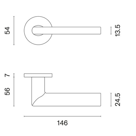 Klamka Aprile Kalmia Slim R 7mm - czarna