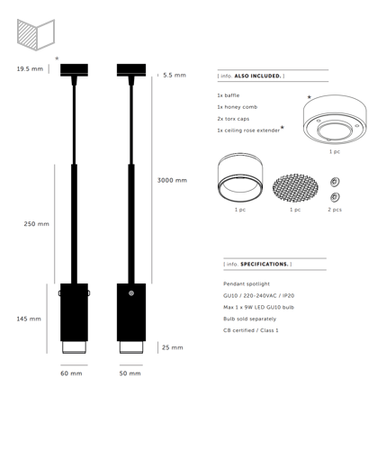 Lampa wisząca Buster + Punch Exhaust linear grafit/stalowy palony