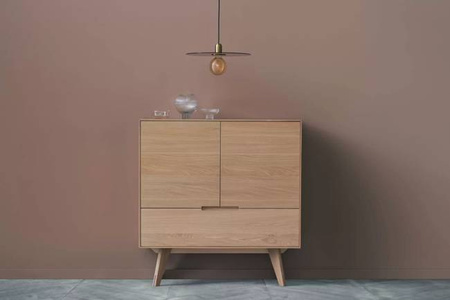 Komoda Bolia New Mood highboard - zielony/dąb bielony