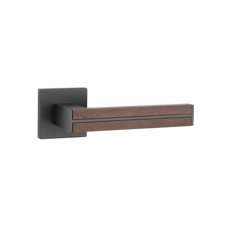 Klamka APRILE IMPERATA ROZETA Q SLIM 7MM BK/SANDALWOOD - czarny matowy / drewno sandałowe