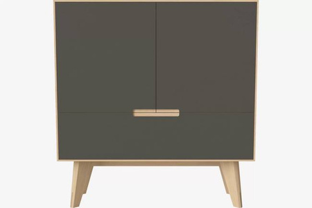 Komoda Bolia New Mood highboard - zielony/dąb bielony
