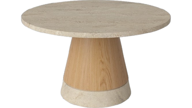 Stolik kawowy Bolia Piro Coffee Table Ø60cm dąb / trawertyn