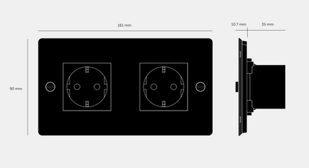 Gniazdo wtykowe Buster+Punch 2G czarne w standardzie europejskim