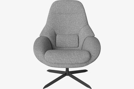 Fotel Bolia Saga Grand armchair na czarnych nogach Qual - stone grey