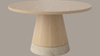 Stolik kawowy Bolia Piro Coffee Table Ø60cm dąb bielony fornir / trawertyn