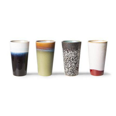 Zestaw 4 ceramicznych kubków Latte 70's