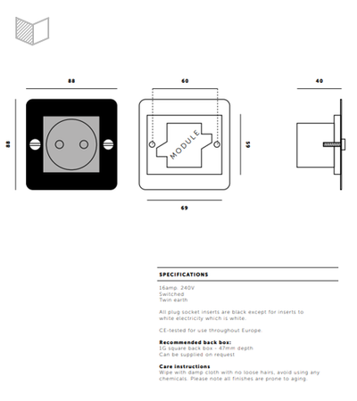 Gniazdo wtykowe Buster+Punch 1G Euro Socket brązowe