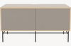 Szafka Case HiFi Furniture with base, średnia 48 cm nogi czarna stal - dąb bielony/szary