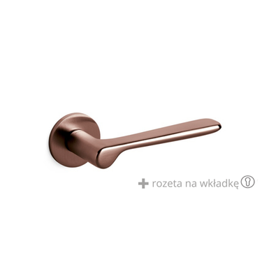 Klamka Olivari Plume miedź satyna + rozeta na wkładkę