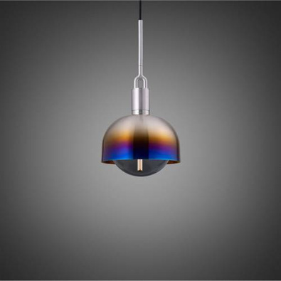 Lampa wisząca Buster+Punch Forked Pendant Shade Globe Smoked Medium stalowy palony/przydymiony