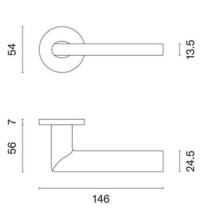 Klamka Aprile Kalmia Slim R 7mm - tytan
