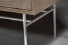 Szafka Case HiFi Furniture with base, średnia 48 cm nogi czarna stal, prawy front tkanina - dąb bielony/szary