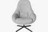 Fotel Bolia Saga armchair z czarnymi nogami Baize - light grey